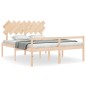 vidaXL Cama para personas mayores con cabecero madera maciza 160x200cm vidaXL Cama para personas mayores con cabecero madera maciza 160x200cm