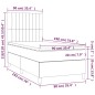 vidaXL Cama box spring colchón y luces LED tela color crema 90x190 cm vidaXL Cama box spring colchón y luces LED tela color crema 90x190 cm