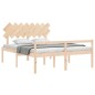 vidaXL Cama para personas mayores con cabecero madera maciza 160x200cm vidaXL Cama para personas mayores con cabecero madera maciza 160x200cm
