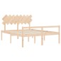 vidaXL Cama para personas mayores con cabecero madera maciza 160x200cm vidaXL Cama para personas mayores con cabecero madera maciza 160x200cm