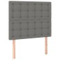 vidaXL Cama box spring colchón y luces LED tela gris oscuro 90x190 cm vidaXL Cama box spring colchón y luces LED tela gris oscuro 90x190 cm