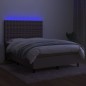 vidaXL Cama box spring colchón y luces LED tela gris taupe 140x190 cm vidaXL Cama box spring colchón y luces LED tela gris taupe 140x190 cm