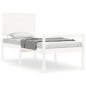 vidaXL Cama personas mayores cabecero madera maciza blanco 100x200 cm vidaXL Cama personas mayores cabecero madera maciza blanco 100x200 cm