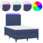 vidaXL Cama box spring con colchón y LED tela azul 120x200 cm vidaXL Cama box spring con colchón y LED tela azul 120x200 cm