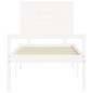 vidaXL Cama personas mayores cabecero madera maciza blanco 100x200 cm vidaXL Cama personas mayores cabecero madera maciza blanco 100x200 cm