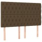 vidaXL Cama box spring colchón luces LED tela marrón oscuro 160x200cm vidaXL Cama box spring colchón luces LED tela marrón oscuro 160x200cm