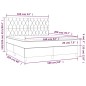 vidaXL Cama box spring colchón luces LED tela marrón oscuro 160x200cm vidaXL Cama box spring colchón luces LED tela marrón oscuro 160x200cm
