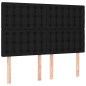vidaXL Cama box spring colchón y luces LED tela negro 140x200 cm