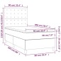 vidaXL Cama box spring colchón y luces LED tela azul 90x200 cm vidaXL Cama box spring colchón y luces LED tela azul 90x200 cm