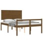 vidaXL Cama personas mayores cabecero madera marrón miel 140x190 cm vidaXL Cama personas mayores cabecero madera marrón miel 140x190 cm