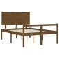 vidaXL Cama personas mayores cabecero madera marrón miel 140x190 cm vidaXL Cama personas mayores cabecero madera marrón miel 140x190 cm