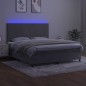 vidaXL Cama box spring colchón y LED terciopelo gris claro 180x200 cm vidaXL Cama box spring colchón y LED terciopelo gris claro 180x200 cm