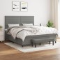 vidaXL Cama box spring con colchón tela gris oscuro 180x200 cm vidaXL Cama box spring con colchón tela gris oscuro 180x200 cm