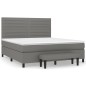 vidaXL Cama box spring con colchón tela gris oscuro 180x200 cm vidaXL Cama box spring con colchón tela gris oscuro 180x200 cm