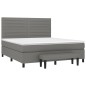 vidaXL Cama box spring con colchón tela gris oscuro 180x200 cm vidaXL Cama box spring con colchón tela gris oscuro 180x200 cm