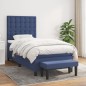 vidaXL Cama box spring con colchón tela azul 90x190 cm vidaXL Cama box spring con colchón tela azul 90x190 cm