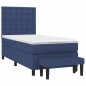 vidaXL Cama box spring con colchón tela azul 90x190 cm vidaXL Cama box spring con colchón tela azul 90x190 cm