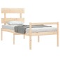vidaXL Cama para personas mayores con cabecero madera maciza 100x200cm vidaXL Cama para personas mayores con cabecero madera maciza 100x200cm