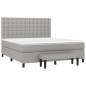 vidaXL Cama box spring con colchón tela gris claro 180x200 cm vidaXL Cama box spring con colchón tela gris claro 180x200 cm