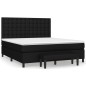vidaXL Cama box spring con colchón tela negro 160x200 cm vidaXL Cama box spring con colchón tela negro 160x200 cm