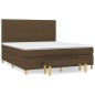 vidaXL Cama box spring con colchón tela marrón oscuro 180x200 cm vidaXL Cama box spring con colchón tela marrón oscuro 180x200 cm