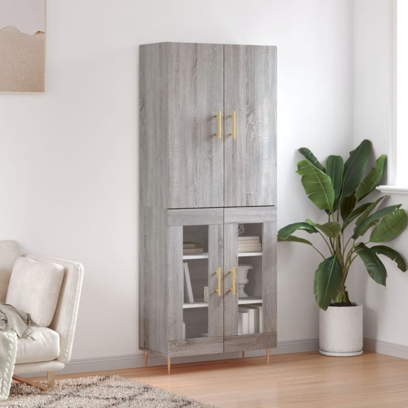 vidaXL Aparador alto madera contrachapada gris sonoma 69,5x34x180 cm vidaXL Aparador alto madera contrachapada gris sonoma 69,5x34x180 cm
