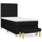 vidaXL Cama box spring con colchón tela negro 90x200 cm vidaXL Cama box spring con colchón tela negro 90x200 cm