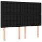 vidaXL Cama box spring con colchón tela negro 140x200 cm vidaXL Cama box spring con colchón tela negro 140x200 cm