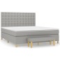 vidaXL Cama box spring con colchón tela gris claro 180x200 cm vidaXL Cama box spring con colchón tela gris claro 180x200 cm