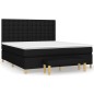 vidaXL Cama box spring con colchón tela negro 160x200 cm