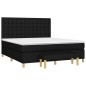 vidaXL Cama box spring con colchón tela negro 160x200 cm