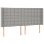 vidaXL Cama box spring colchón y luces LED tela gris claro 180x200 cm vidaXL Cama box spring colchón y luces LED tela gris claro 180x200 cm