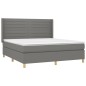 vidaXL Cama box spring colchón y luces LED tela gris oscuro 180x200 cm