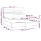 vidaXL Cama box spring colchón y luces LED tela gris oscuro 180x200 cm