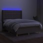 vidaXL Cama box spring colchón y luces LED tela gris taupe 140x200 cm vidaXL Cama box spring colchón y luces LED tela gris taupe 140x200 cm