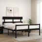 vidaXL Cama matrimonio personas mayores cabecero madera maciza negro vidaXL Cama matrimonio personas mayores cabecero madera maciza negro