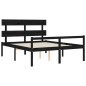 vidaXL Cama matrimonio personas mayores cabecero madera maciza negro vidaXL Cama matrimonio personas mayores cabecero madera maciza negro