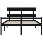 vidaXL Cama matrimonio personas mayores cabecero madera maciza negro vidaXL Cama matrimonio personas mayores cabecero madera maciza negro