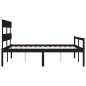 vidaXL Cama matrimonio personas mayores cabecero madera maciza negro vidaXL Cama matrimonio personas mayores cabecero madera maciza negro