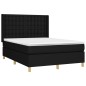 vidaXL Cama box spring colchón y luces LED tela negro 140x190 cm vidaXL Cama box spring colchón y luces LED tela negro 140x190 cm