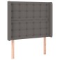 vidaXL Cama box spring y colchón LED cuero sintético gris 90x200 cm vidaXL Cama box spring y colchón LED cuero sintético gris 90x200 cm