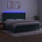 vidaXL Cama box spring colchón y LED terciopelo verde oscuro 200x200cm vidaXL Cama box spring colchón y LED terciopelo verde oscuro 200x200cm