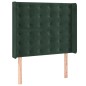 vidaXL Cama box spring colchón y LED terciopelo verde oscuro 100x200cm