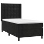 vidaXL Cama box spring colchón y LED terciopelo negro 80x200 cm vidaXL Cama box spring colchón y LED terciopelo negro 80x200 cm
