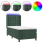 vidaXL Cama box spring colchón y LED terciopelo verde oscuro 90x200 cm vidaXL Cama box spring colchón y LED terciopelo verde oscuro 90x200 cm