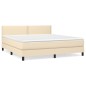 vidaXL Cama box spring con colchón tela color crema 180x200 cm vidaXL Cama box spring con colchón tela color crema 180x200 cm