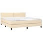 vidaXL Cama box spring con colchón tela color crema 180x200 cm vidaXL Cama box spring con colchón tela color crema 180x200 cm