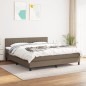 vidaXL Cama box spring con colchón tela gris taupe 180x200 cm vidaXL Cama box spring con colchón tela gris taupe 180x200 cm