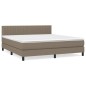 vidaXL Cama box spring con colchón tela gris taupe 180x200 cm vidaXL Cama box spring con colchón tela gris taupe 180x200 cm