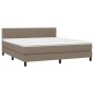 vidaXL Cama box spring con colchón tela gris taupe 180x200 cm vidaXL Cama box spring con colchón tela gris taupe 180x200 cm